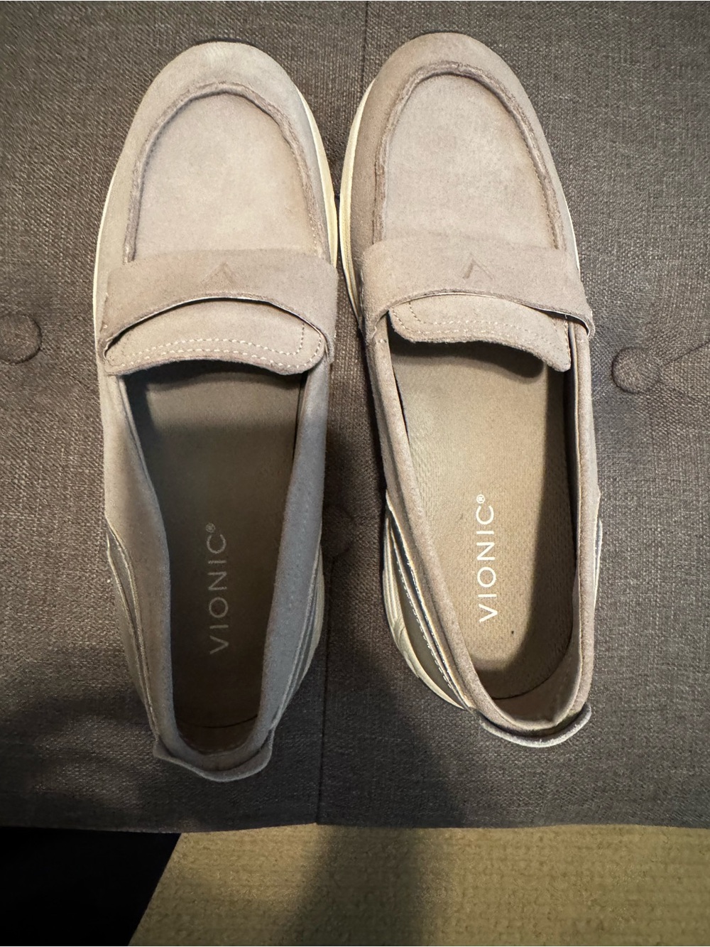 Vionic Suede Loafers in Gray